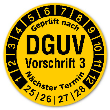Prüfplaketten DGUV Vorschrift 3 - Durchmesser: 30mm