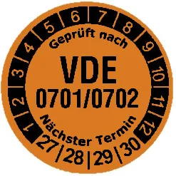 Produktbild: Prüfplaketten "VDE 0701/0702" - Durchmesser: 20mm