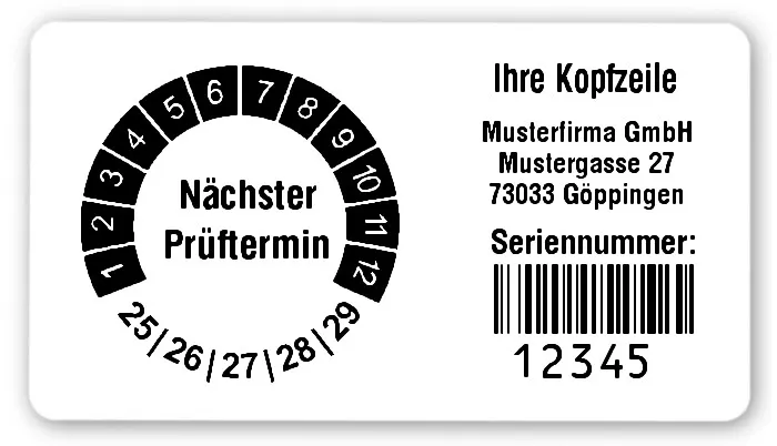Produktbild: Prüfplakettenträger für Datum Plaketten - 54x30mm, weiß