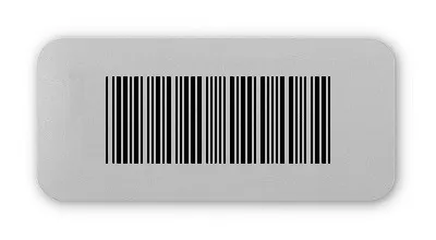 Universaletiketten Material:Folie silber matt Größe:26x12mm Kopfzeile:"ohne" Barcode:Code 39 mit Prüfziffer Stellenanzahl:7-stellig Ausführung:2 Etiketten pro Nummer Menge:1000
