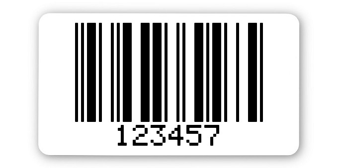 Archivierungsetiketten Material:ThermoTop Größe:45x25mm Kopfzeile:"ohne" Barcode:2a5 mit Prüfziffer Stellenanzahl:6-stellig Menge:1000