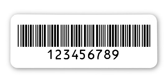 Universaletiketten Material:Thermopapier Größe:40x15mm Kopfzeile:"ohne" Barcode:Code 39 ohne Prüfziffer Stellenanzahl:9-stellig Ausführung:3 Etiketten pro Nummer Menge:300