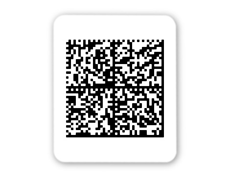 1000x Etiketten Folie weiß, 26x22mm, DataMatrix Webadresse fix, Ohne Klartext