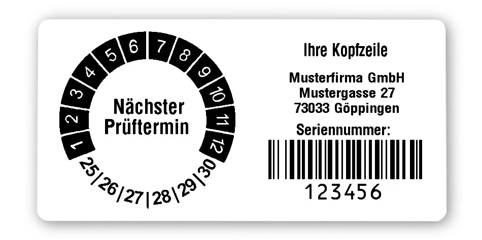 Produktbild: Prüfplakettenträger für Datum Plaketten - 68x34mm, weiß