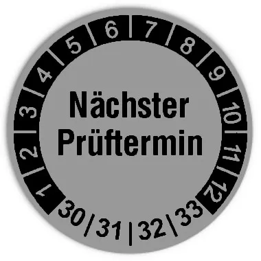 Produktbild: Prüfplaketten Nächster Prüftermin - Durchmesser: 30mm