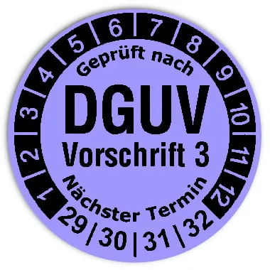 Produktbild: Prüfplaketten DGUV Vorschrift 3 - Durchmesser: 30mm