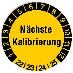 Produktbild:Datum Prüfetikett Material:Folie gelb Größe:Ø 20mm Nächste Prüfung:2022 Barcode:ohne Stellenanzahl:ohne Ausführung:1 Etikett pro Nummer Etiketten je Rolle:300