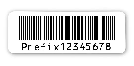 Archivierungsetiketten Material:Polyethylen-Folie hochglänzend weiß Größe:40x15mm Kopfzeile:"ohne" Barcode:Code 39 ohne Prüfziffer Stellenanzahl:8-stellig Sonderetikett:Uncodierter Präfix Menge:1000