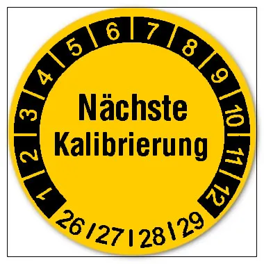 Prüfplaketten Nächste Kalibrierung, Ø 30mm