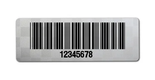 Universaletiketten Material:Siegeletikett Größe:36x13mm Kopfzeile:"ohne" Barcode:Code 39 ohne Prüfziffer Stellenanzahl:8-stellig Ausführung:2 Etiketten pro Nummer Etiketten je Rolle:500