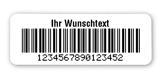 40x15mm Etiketten mit Barcode Folie weiß
