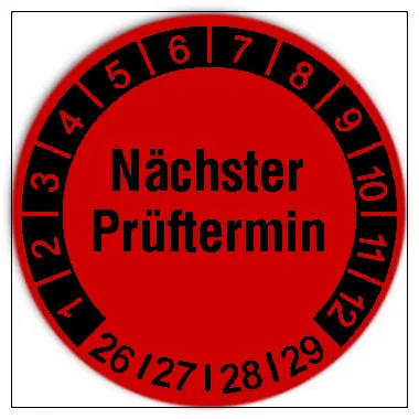 Prüfplaketten Nächster Prüftermin, Ø 30mm