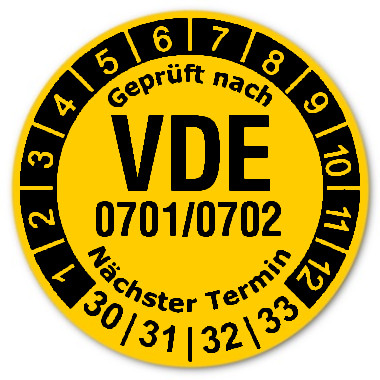 Prüfplaketten VDE 0701/0702 - Durchmesser: 30mm