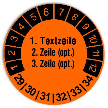 Produktbild: Prüfplaketten 6 Jahre, 3-zeilig, Durchmesser: 30mm