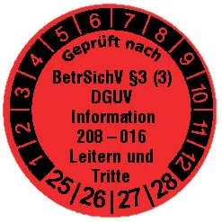 Produktbild: Prüfplaketten "Leitern und Tritte" - Durchmesser: 20mm