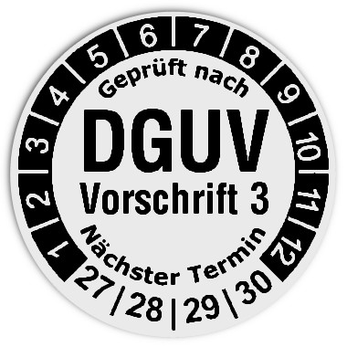 Prüfplaketten DGUV Vorschrift 3 - Durchmesser: 30mm