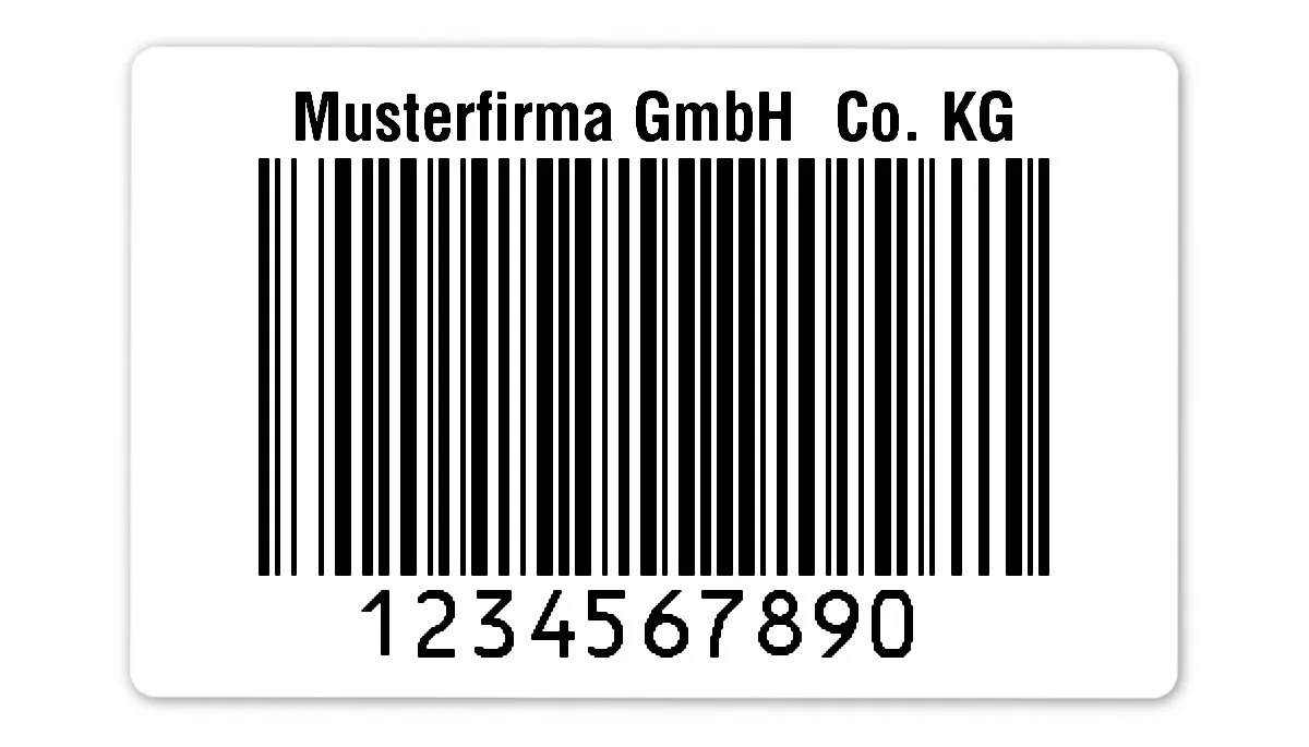 Palettenetiketten Material:Folie weiß Größe:80x50mm Kopfzeile:"Ihr Wunschtext" Barcode:128B Stellenanzahl:10-stellig Ausführung:1 Etikett pro Nummer Etiketten je Rolle:300