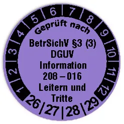 Produktbild: Prüfplaketten "Leitern und Tritte" - Durchmesser: 20mm