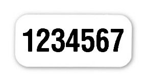 Steckdosen Etiketten Material:Folie weiß Größe:18x8mm Kopfzeile:"ohne" Barcode:ohne Stellenanzahl:7-stellig Ausführung:1 Etikett pro Nummer Etiketten je Rolle:1000