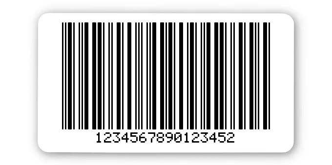 Archivierungsetiketten Material:ThermoTop Größe:45x25mm Kopfzeile:"ohne" Barcode:2a5 mit Prüfziffer Stellenanzahl:16-stellig Menge:1000