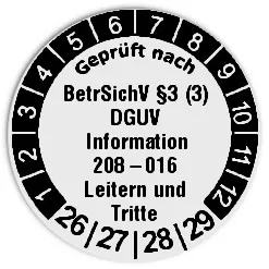 Produktbild: Prüfplaketten "Leitern und Tritte" - Durchmesser: 20mm