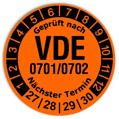 Produktbild: Prüfplaketten VDE 0701/0702 - Durchmesser: 30mm