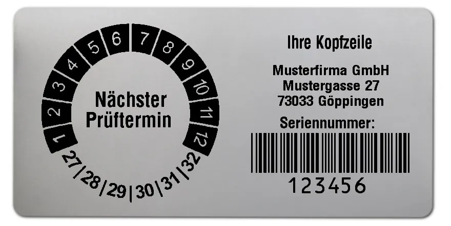 Produktbild: Prüfplakettenträger für Datum Plaketten - 68x34mm, silber