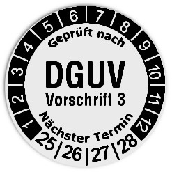 Prüfplaketten DGUV Vorschrift 3 - Durchmesser 20mm