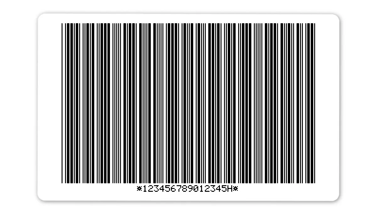Palettenetiketten Material:Folie weiß Größe:80x50mm Kopfzeile:"ohne" Barcode:Code 39 mit Prüfziffer Stellenanzahl:16-stellig Ausführung:2 Etiketten pro Nummer Etiketten je Rolle:300