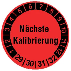 Prüfplakette „Nicht Kalibriert“ – 50 Stück, ⌀20mm, Vinyl Wasserfest, Mit Schutzlaminat – Für Messgeräte, Werkstatt & Labor – Selbstklebend
