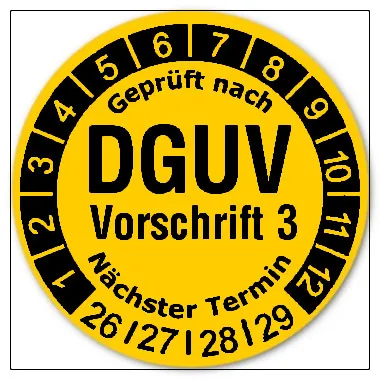 Prüfplaketten DGUV Vorschrift 3