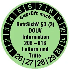 Produktbild: Prüfplaketten "Leitern und Tritte" - Durchmesser: 20mm