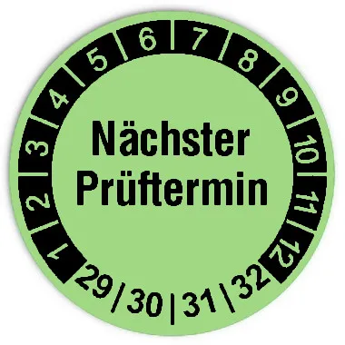 Produktbild: Prüfplaketten Nächster Prüftermin - Durchmesser: 30mm
