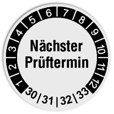 Produktbild: Prüfplaketten Nächster Prüftermin - Durchmesser: 30mm