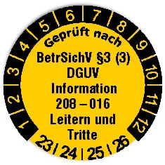 Produktbild:Datum Prüfetikett Material:Folie gelb Größe:Ø 20mm Nächste Prüfung:2023 Barcode:ohne Stellenanzahl:ohne Ausführung:1 Etikett pro Nummer Etiketten je Rolle:300