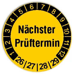 Produktbild: Prüfplaketten "Nächste Prüfung" - Durchmesser 20mm