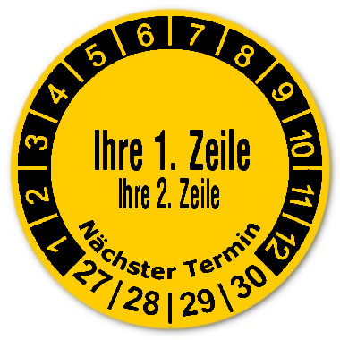 Prüfplaketten 2-zeilig - Durchmesser: 30mm 