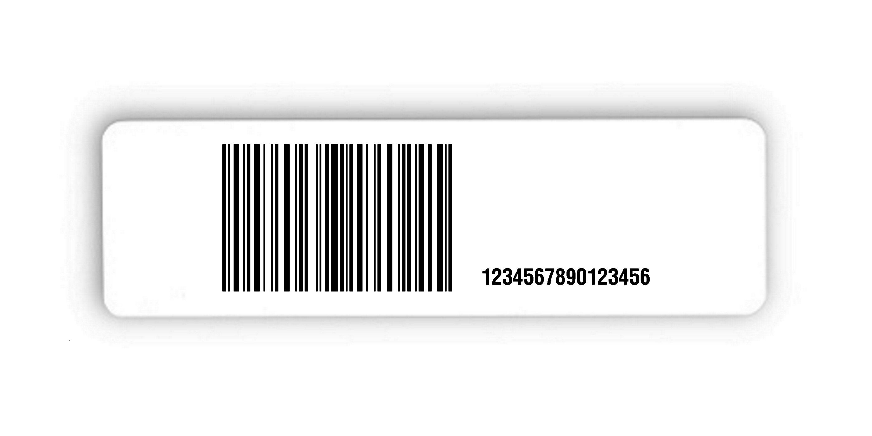 Universaletiketten Material:Folie hochglänzend weiß Größe:150x50mm Kopfzeile:"ohne" Barcode:128C Stellenanzahl:16-stellig Ausführung:4 Etiketten pro Nummer Menge:100