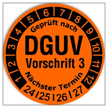 Prüfplaketten DGUV Vorschrift 3