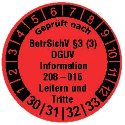 Produktbild: Prüfplaketten "Leitern und Tritte" - Durchmesser: 20mm