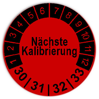 Inspection stickers Next calibration - Diameter: 30mm