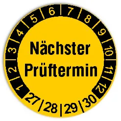 Produktbild: Prüfplaketten "Nächste Prüfung" - Durchmesser 20mm