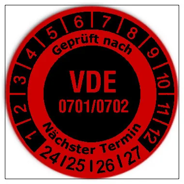 Prüfplaketten VDE 0701/0702 invers