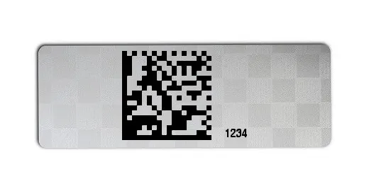 Universaletiketten Material:Siegeletikett Größe:36x13mm Kopfzeile:"ohne" Barcode:DataMatrix Stellenanzahl:4-stellig Ausführung:4 Etiketten pro Nummer Etiketten je Rolle:1000