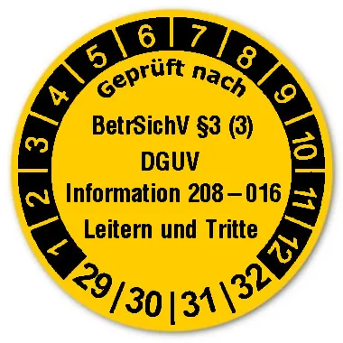 Produktbild: Prüfplaketten Leitern und Tritte - Durchmesser: 30mm