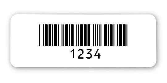 Universaletiketten Material:Patch Größe:40x15mm Kopfzeile:"ohne" Barcode:Code 39 ohne Prüfziffer Stellenanzahl:4-stellig Ausführung:1 Etikette pro Nummer Menge:500