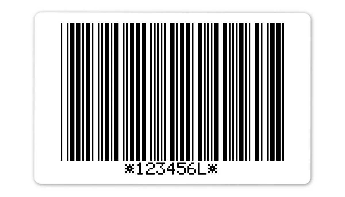 Palettenetiketten Material:Folie weiß Größe:80x50mm Kopfzeile:"ohne" Barcode:Code 39 mit Prüfziffer Stellenanzahl:7-stellig Ausführung:2 Etiketten pro Nummer Etiketten je Rolle:300
