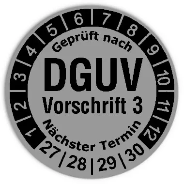 Produktbild: Prüfplaketten DGUV Vorschrift 3 - Durchmesser: 30mm