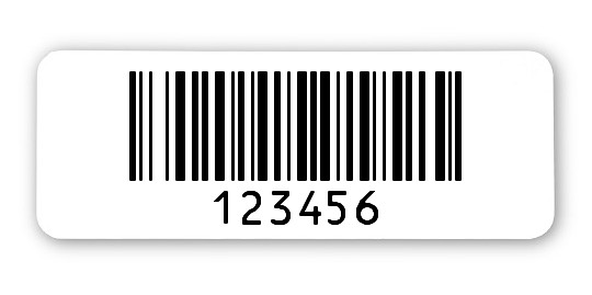 Archivierungsetiketten Material:ThermoTop Größe:40x15mm Kopfzeile:"ohne" Barcode:128B Stellenanzahl:6-stellig Menge:1000