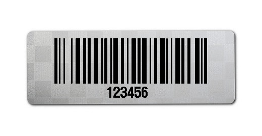 Universaletiketten Material:Siegeletikett Größe:36x13mm Kopfzeile:"ohne" Barcode:128B Stellenanzahl:6-stellig Ausführung:4 Etiketten pro Nummer Etiketten je Rolle:100